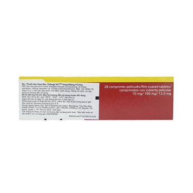Thuốc Exforge HCT 10mg/160mg/12.5mg Novartis điều trị tăng huyết áp vô căn (4 vỉ x 7 viên)
