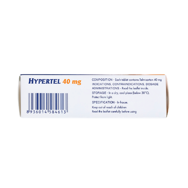 Thuốc Hypertel 40mg điều trị cao huyết áp vô căn (4 vỉ x 7 viên)