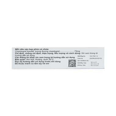 Thuốc Sagason 75 Celogen Pharma điều trị nhồi máu cơ tim, đột quỵ (3 vỉ x 10 viên)