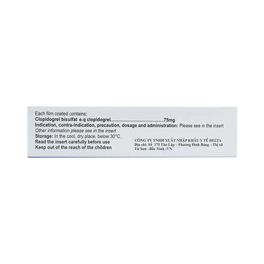 Thuốc Sagason 75 Celogen Pharma điều trị nhồi máu cơ tim, đột quỵ (3 vỉ x 10 viên)