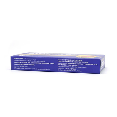 Thuốc Stomex 20mg Pharbaco điều trị trào ngược dạ dày, thực quản (2 vỉ x 7 viên)