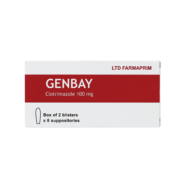 Viên đặt âm đạo Genbay Farmaprim điều trị nhiễm khuẩn, viêm, nấm (2 vỉ x 6 viên)