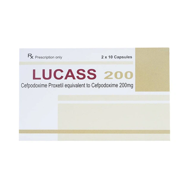 Viên nang cứng Lucass 200 Maxim điều trị viêm phổi, viêm phế quản, viêm họng (2 vỉ x 10 viên)