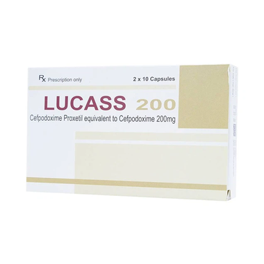 Viên nang cứng Lucass 200 Maxim điều trị viêm phổi, viêm phế quản, viêm họng (2 vỉ x 10 viên)