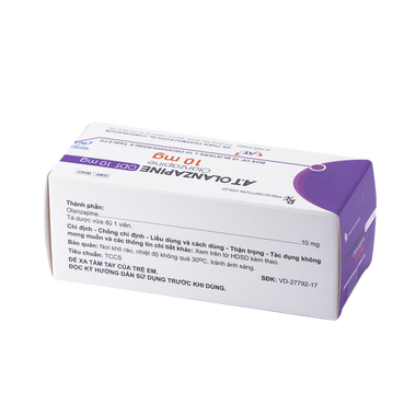 Viên nén A.T Olanzapine ODT 10mg An Thiên điều trị tâm thần phân liệt (10 vỉ x 10 viên)