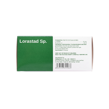 Thuốc Lorastad Sp. Stella giảm viêm mũi và mày đay mạn tính (60ml)