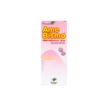 Thuốc AmeBismo hỗ trợ điều trị giảm khó chịu ở dạ dày, ăn không tiêu, ợ nóng (Hộp 60 viên)