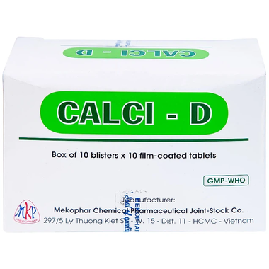 Thuốc Calci - D Mekophar bổ sung calci (Hộp 100 viên)
