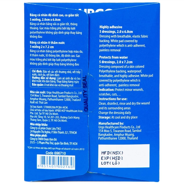 Băng cá nhân độ dính cao, co giãn tốt Urgo Family bảo vệ các vết thương nhỏ (10 miếng)