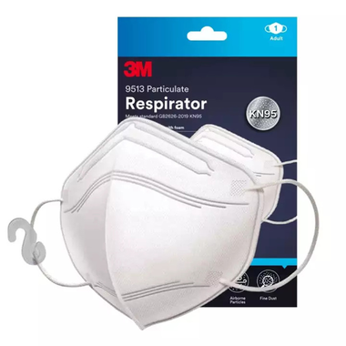 Khẩu trang 3M tiêu chuẩn KN95 màu trắng bảo vệ khỏi bụi mịn và hạt tiểu phân gây hại trong không khí (Gói 3 cái)