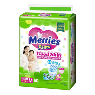 Tã Quần Merries GoodSkin Cỡ M Cho Trẻ Từ 7 - 12kg (50 Miếng)