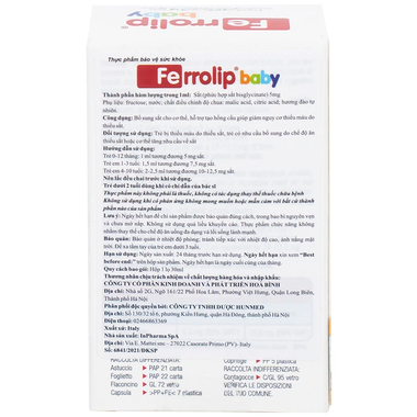 Thực phẩm bảo vệ sức khỏe Ferrolip Baby (30ml)