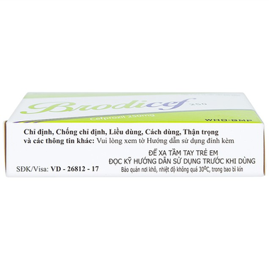 Thuốc Brodicef 250 Hà Tây điều trị nhiễm trùng (2 vỉ x 15 viên)