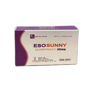 Thuốc Esosunny 40mg điều trị trào ngược dạ dày thực quản hiệu quả (3 vỉ x 10 viên)