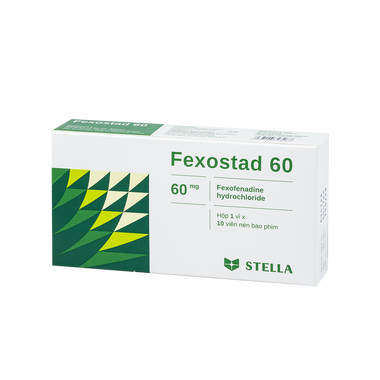 Thuốc Fexostad 60 Stella Điều Trị Triệu Chứng Viêm Mũi Dị Ứng, Mày Đay (Hộp 1 Vĩ X 10 Viên)