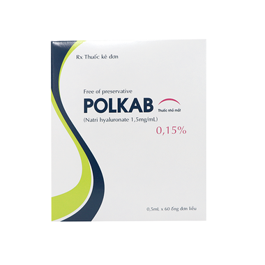 Thuốc nhỏ mắt Polkab 0.15%  điều trị và dự phòng các triệu chứng khô mắt (60 tépx0.5ml)