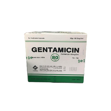 Thuốc Tiêm Gentamicin 80mg/2ml Vidipha Điều Trị Nhiễm Khuẩn Nặng (Hộp 100 Ống X 2ml)