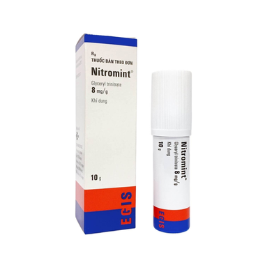 Thuốc xịt Nitromint 8mg/g dự phòng và điều trị bệnh đau thắt ngực (10g)