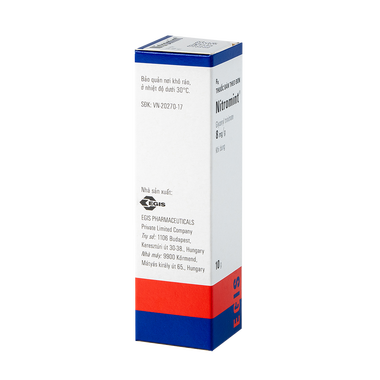 Thuốc xịt Nitromint 8mg/g dự phòng và điều trị bệnh đau thắt ngực (10g)