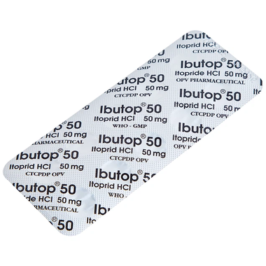 Thuốc Ibutop 50 điều trị viêm dạ dày, chướng bụng, đau bụng, chán ăn, ợ nóng (2 vỉ x 10 viên)
