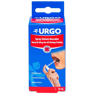 Chai xịt Urgo Spray Lesions Buccales 15ml dùng cho vết thương ở miệng (15ml)