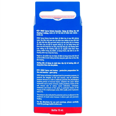 Chai xịt Urgo Spray Lesions Buccales 15ml dùng cho vết thương ở miệng (15ml)