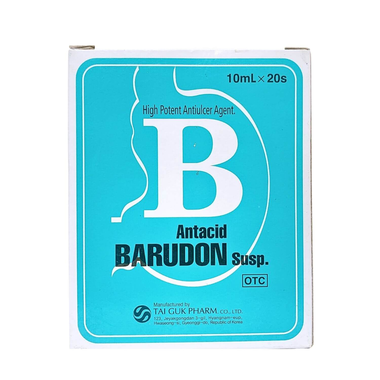 Hỗn dịch Barudon hỗ trợ giảm đau nhanh trong viêm dạ dày, loét dạ dày - tá tràng (Hộp 20 gói )