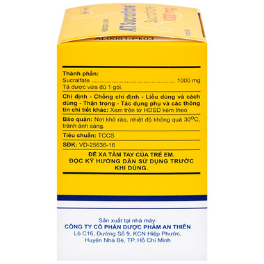 Hỗn dịch uống A.T Sucralfate 1000mg điều trị loét dạ dày tá tràng (20 gói x 5g)