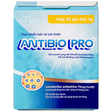Thực phẩm bảo vệ sức khỏe: Antibio Pro® Lactobacillus acidophilus 75mg (Hộp 20 gói)