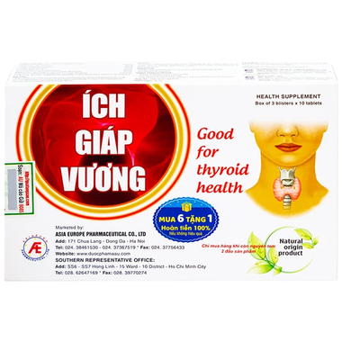 Thực phẩm bảo vệ sức khỏe Ích Giáp Vương (30 viên)