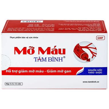Thực phẩm bảo vệ sức khỏe Mỡ máu Tâm Bình (60 viên)