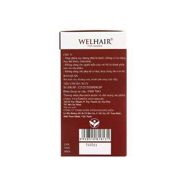 Thực phẩm bảo vệ sức khỏe Welhair For Women (30 viên)