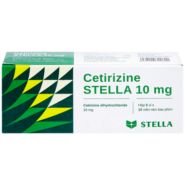 Thuốc Cetirizine Stella 10mg giảm viêm mũi dị ứng, mày đay (5 vỉ x 10 viên)