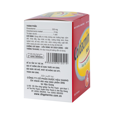 Thuốc Coldacmin Flu DHG điều trị triệu chứng cảm sốt, nhức đầu, đau nhức cơ bắp (10 vỉ x 10 viên)
