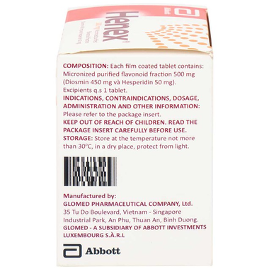Thuốc Henex 500mg điều trị suy tĩnh mạch - mạch bạch huyết, cơn trĩ cấp (10 vỉ x 10 viên)