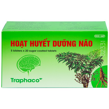 Thuốc Hoạt Huyết Dưỡng Não bao đường Traphaco hỗ trợ điều trị suy giảm trí nhớ