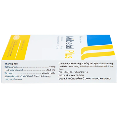 Thuốc Mibetel Plus điều trị tăng huyết áp vô căn (3 vỉ x 10 viên)