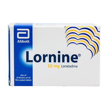 Viên nén Lornine 10mg giảm viêm mũi dị ứng, viêm kết mạc, ngứa và mày đay (10 vỉ x 10 viên)