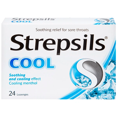 Viên ngậm Strepsils Cool Reckitt Benckiser điều trị viêm họng