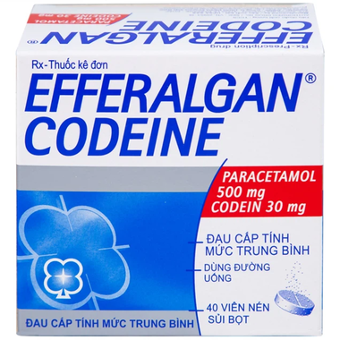 Viên sủi Efferalgan Codeine giảm đau cấp tính mức độ trung bình (10 vỉ x 4 viên) 
Viên sủi Efferalgan Codeine giảm đau cấp tính mức độ trung bình (10 vỉ x 4 viên)