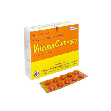 Thuốc Vitamin C MKP 500mg Mekophar phòng và điều trị bệnh Scorbut (20 vỉ x 10 viên)