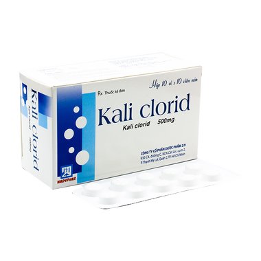 Thuốc Kali Clorid 500mg phòng và điều trị các chứng giảm kali huyết (Hộp 100 viên)
