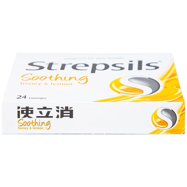 Viên ngậm Strepsils Soothing mật ong &amp; chanh giảm đau họng (2 vỉ x 12 viên)