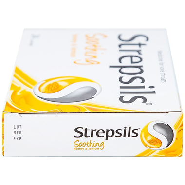 Viên ngậm Strepsils Soothing mật ong &amp; chanh giảm đau họng (2 vỉ x 12 viên)