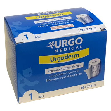 Băng cuộn co giãn không đan dệt Urgoderm size 10cm x 10m đảm bảo cố định chắc chắn bông gạc và các y cụ