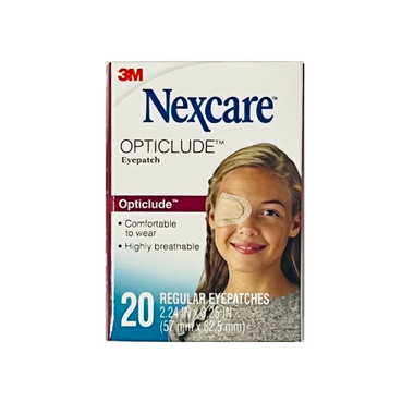 Băng dán mắt Nexcare được dùng để điều trị bệnh giảm thị lực ở trẻ (hộp 20 miếng)