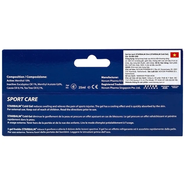 Gel làm lạnh Starbalm Cold Gel có tác dụng làm mát và ngăn ngừa chấn thương thể thao (25ml)