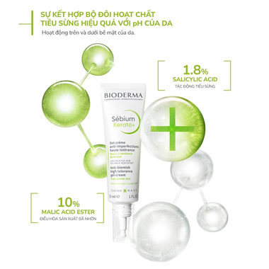Kem Dưỡng Bioderma Sebium Kerato+ giảm mụn và thâm mụn (30ml)