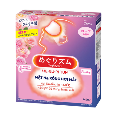 Mặt nạ xông hơi mắt MegRhythm hương hoa hồng dễ chịu, thư giãn đôi mắt (5 miếng)