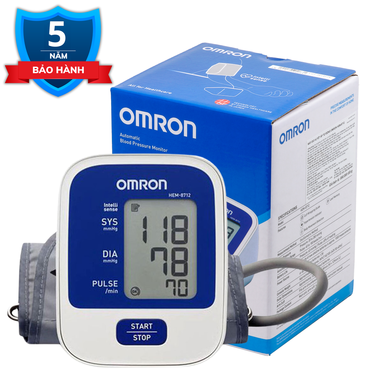 Máy đo huyết áp tự động Omron HEM-8712 hỗ trợ đo huyết áp và nhịp tim